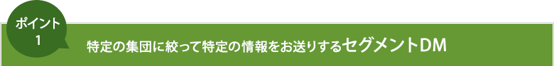 特定の集団に絞って特定の情報をお送りするセグメントDM